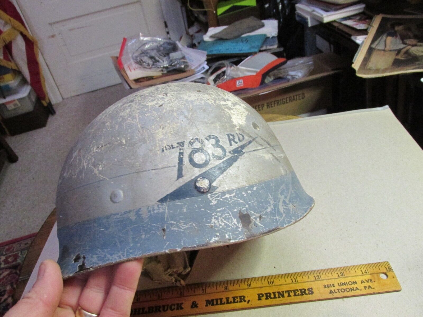 ORIGINAL WWII US ARMY M1 HELMET LINER WESTINGHOUSE FROM 783RD DIVISION MP? SQDN?