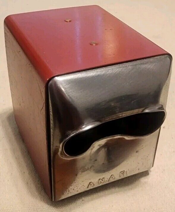 1950\'S Anap Red Chrome Vintage Diner  Napkin Holder Dispenser 2 Sided