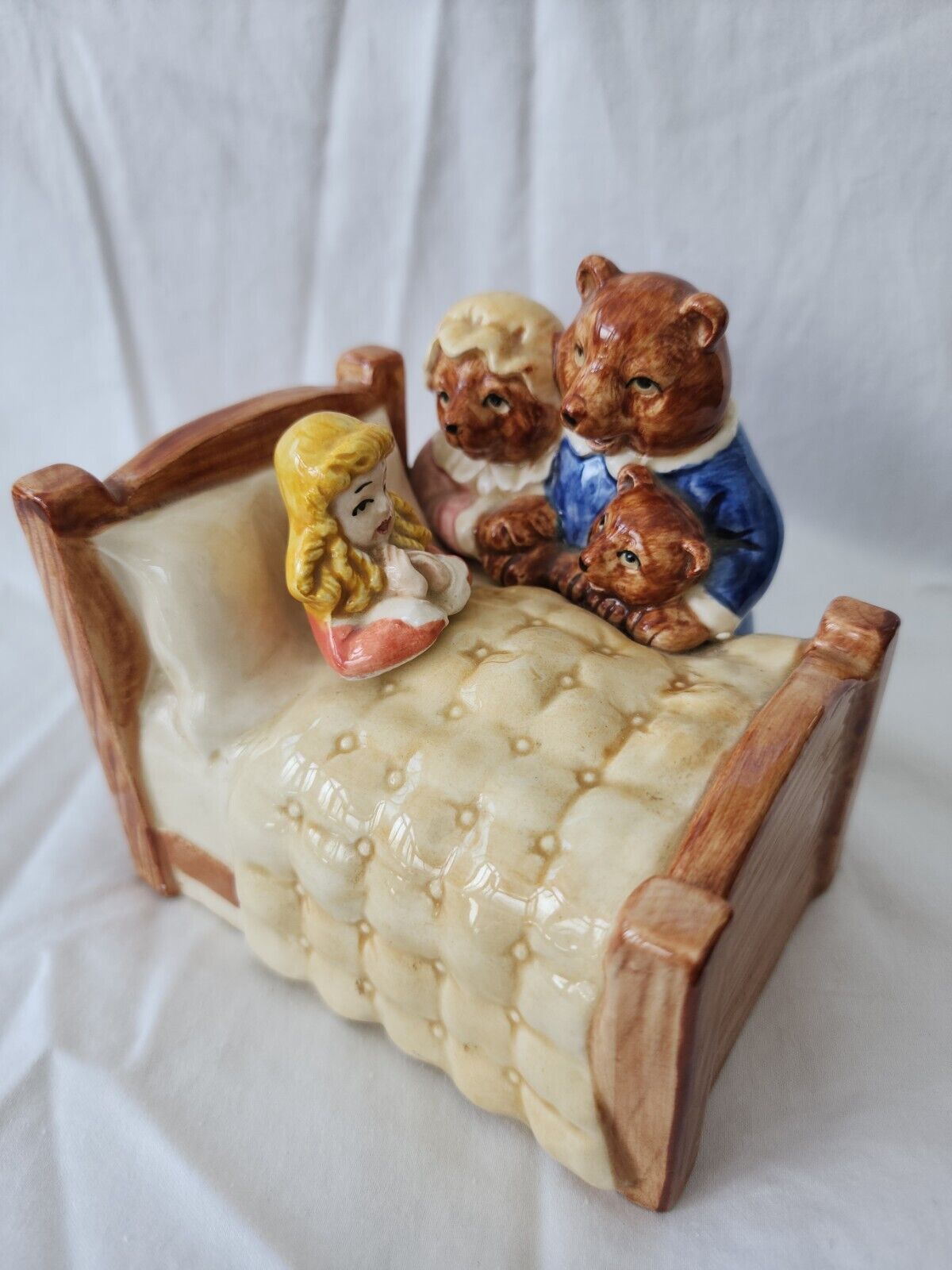 Vintage Quon Quon Goldilocks And The Three Bears Music Box 1982 WORKS
