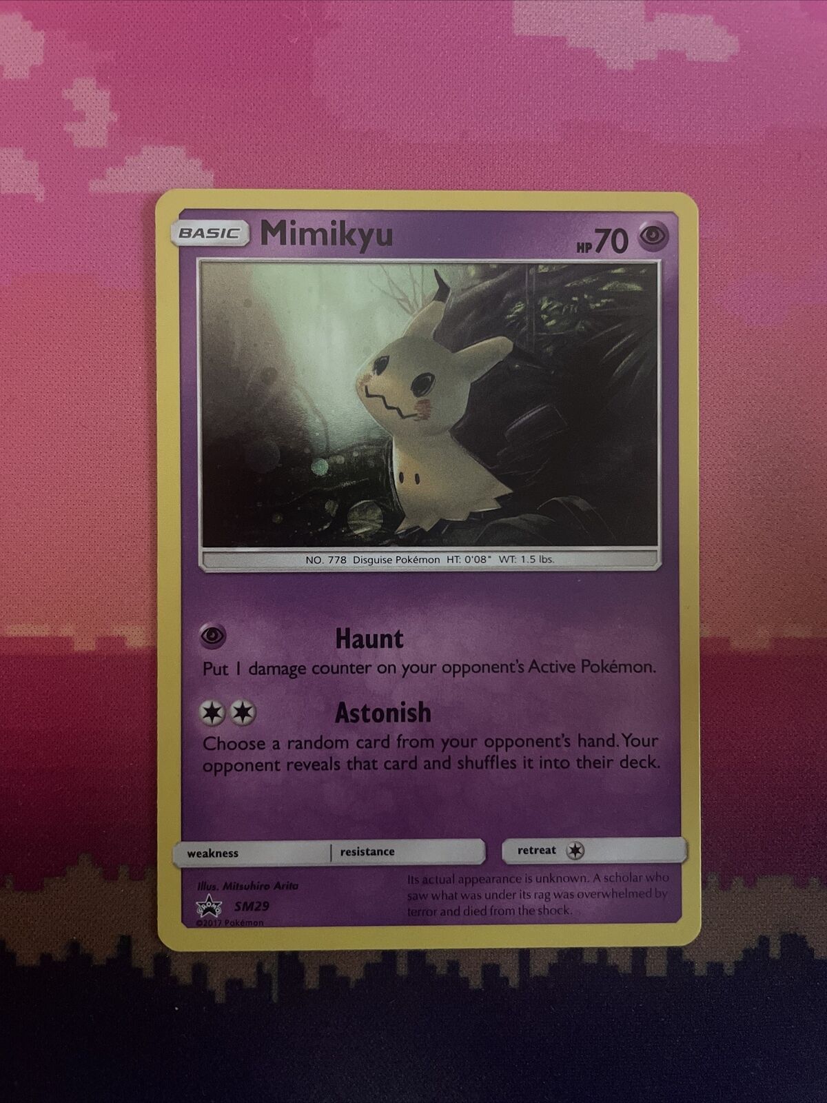 Pokemon Card Mimikyu SM29 Black Star Promo Holo Near Mint