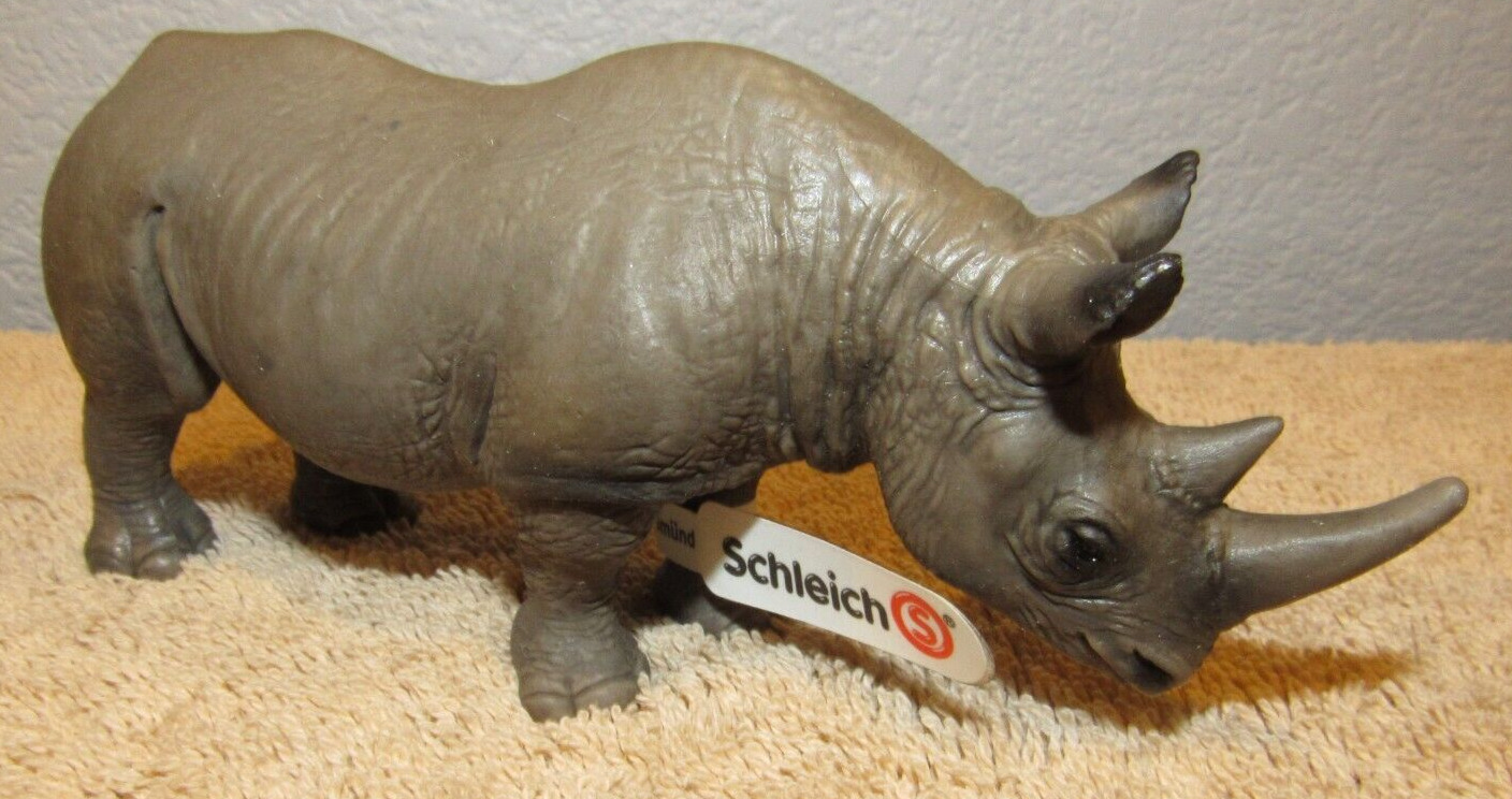 2001 Schleich Gray Rhinoceros Retired Animal Figure - New With Tag
