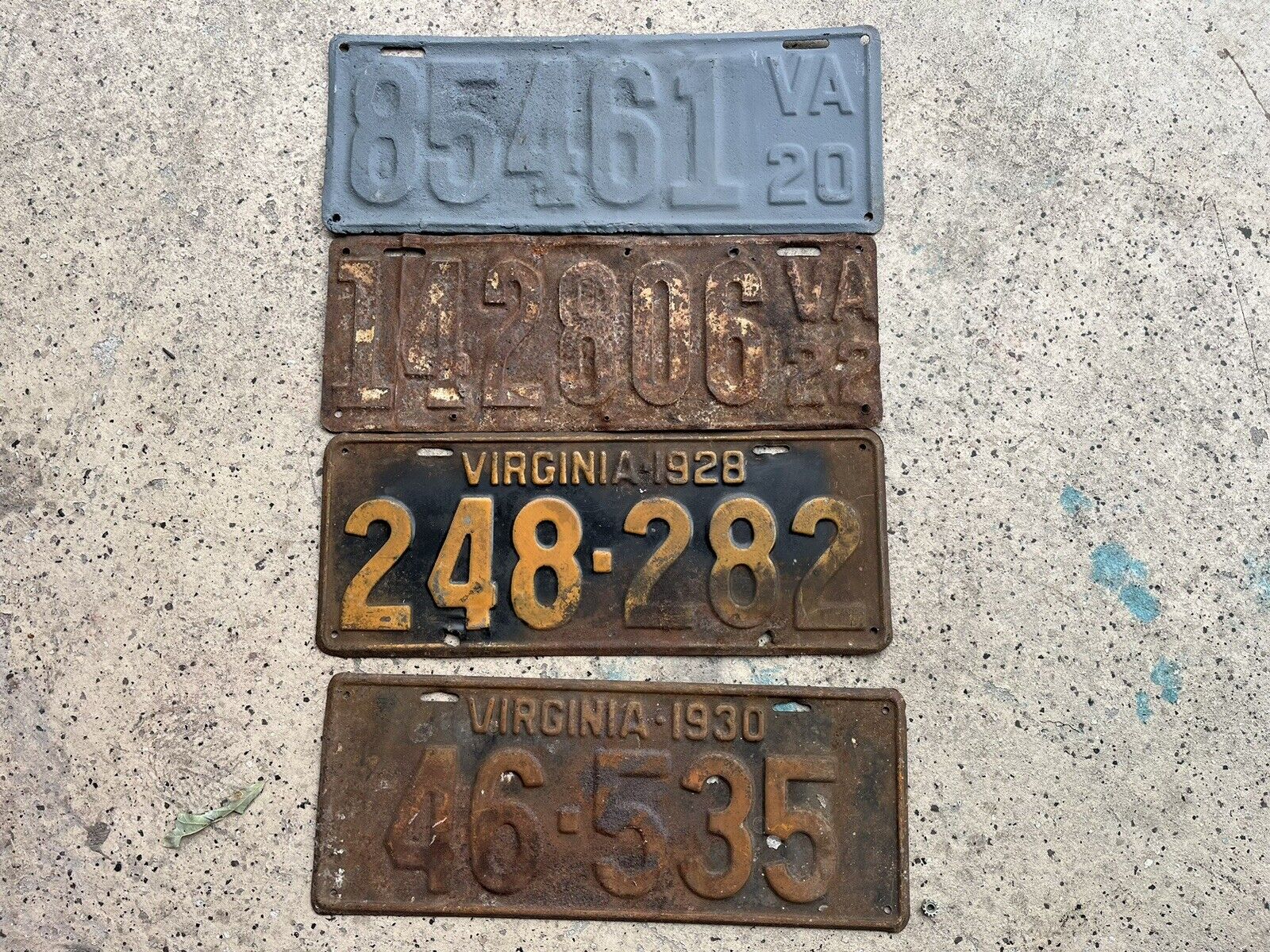 1920 1922 1928 1930 Virginia License Plate Lot