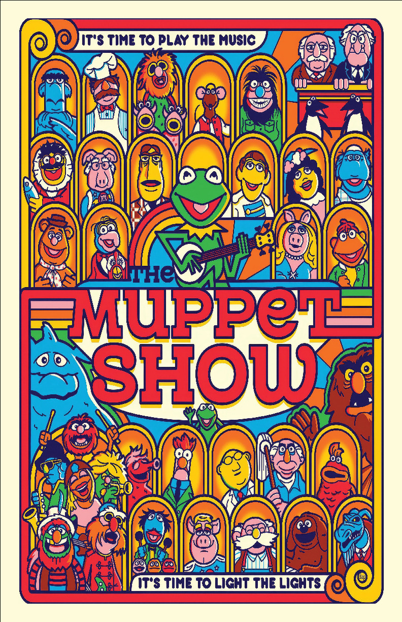 Walt Disney World Muppet Show Kermit Fozzie Miss Piggy Animal Beaker Poster