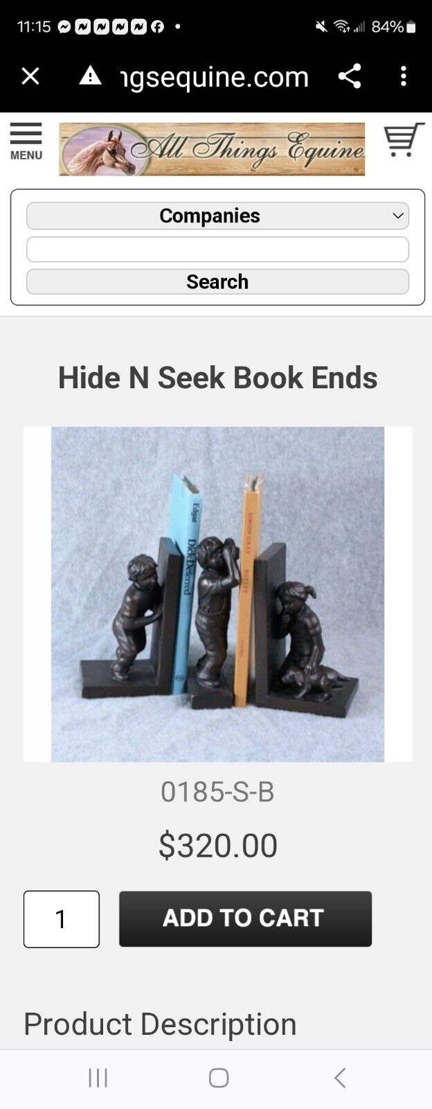 Vintage Hide And Go Seek Bookends Gold Toned Resin