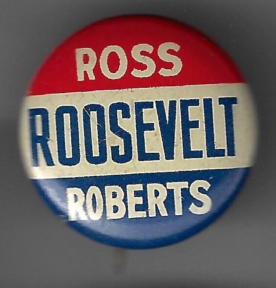 1936 Franklin Roosevelt Prez Campaign Pennsylvania Coattail Pin Ross & Roberts
