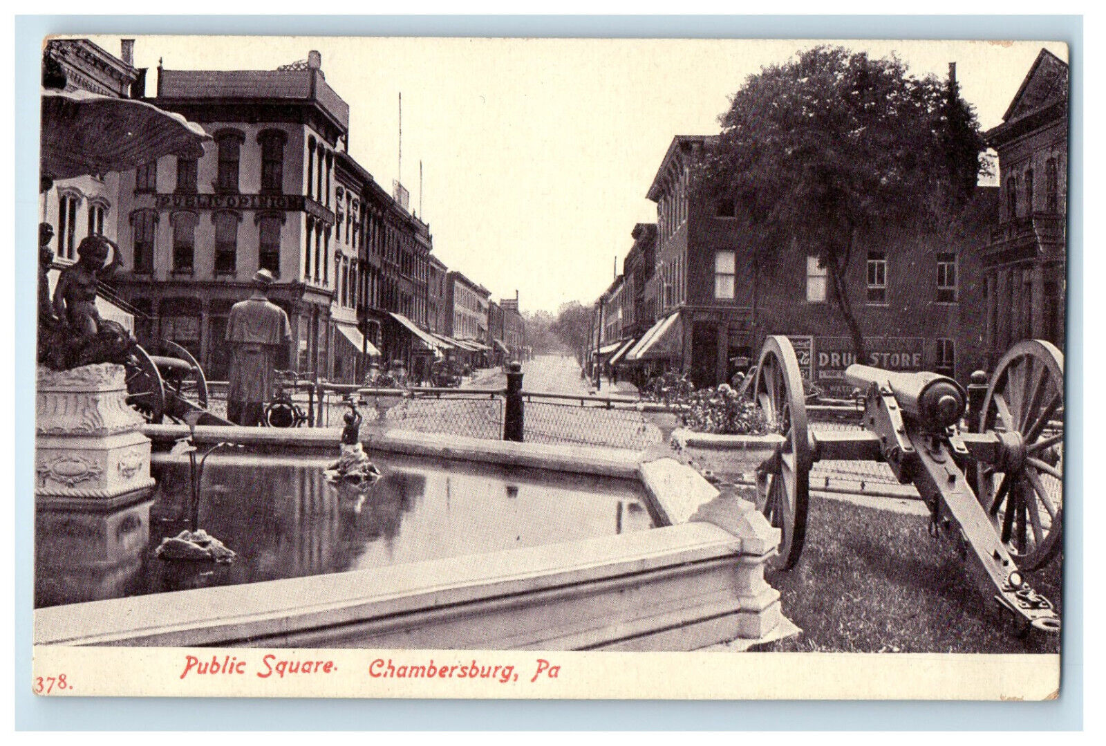 c1940s Public Square Chambersburg Pennsylvania PA Unposted Postcard