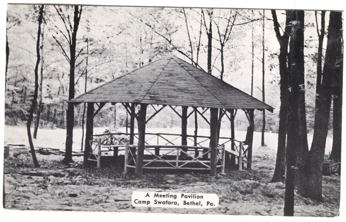 Postcard Meeting Pavilion Camp Swatara Bethel PA 1957
