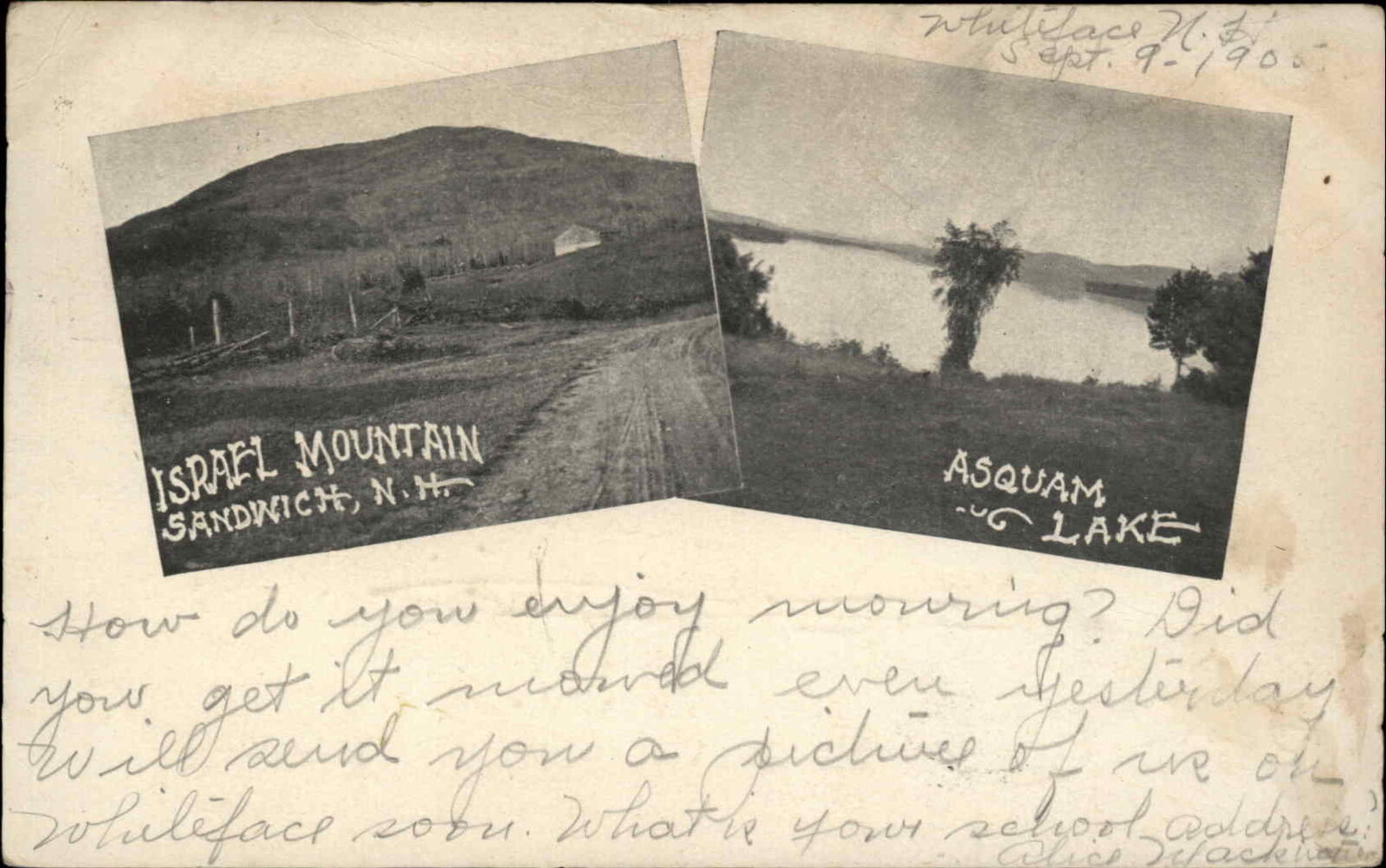 Sandwich New Hampshire NH Israel Mountain c1910 Vintage Postcard