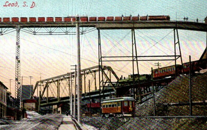 Lead SD Tracks Mine Train Railroad Trolley Bridge Germany c1910s postcard P27