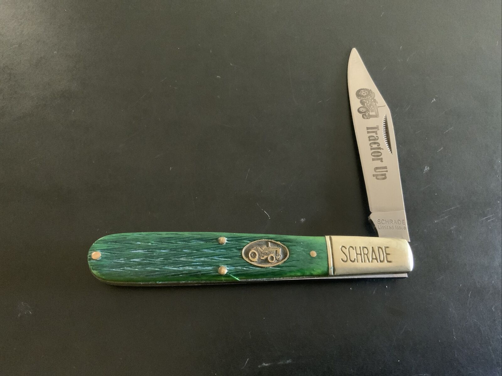 Schrade Limited Issue Tractor Up Green Pocket Knife