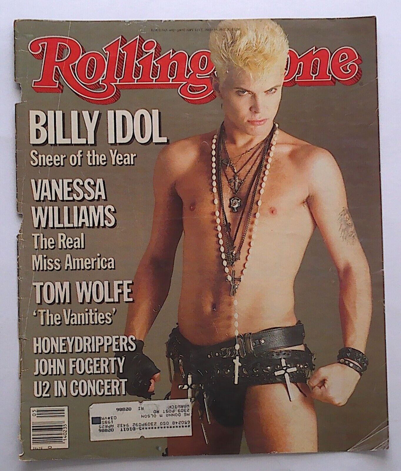 Rolling Stone Magazine Cover Only (  Billy Idol ) January 31, 1985