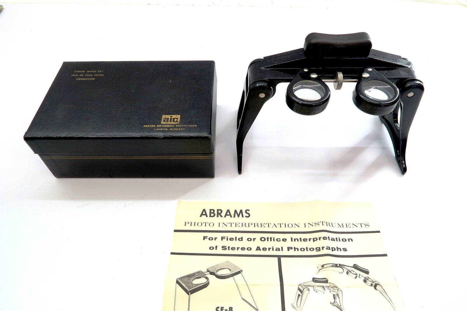 Abrams 2x - 4x Stereoscope Model CB-1 with Original Box Adjustable 50 - 75 mm n1