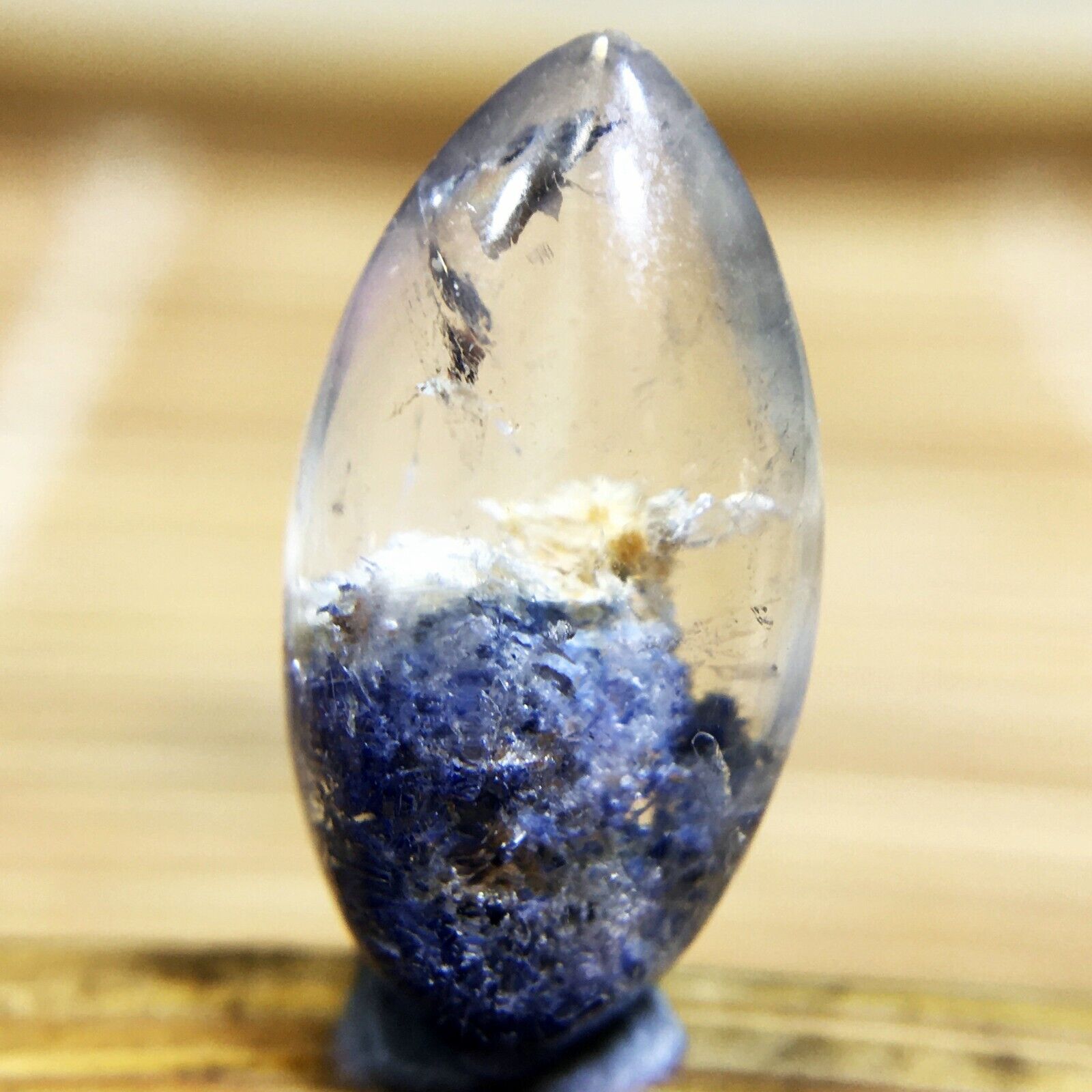 3Ct Very Rare NATURAL Beautiful Blue Dumortierite Quartz Crystal Pendant