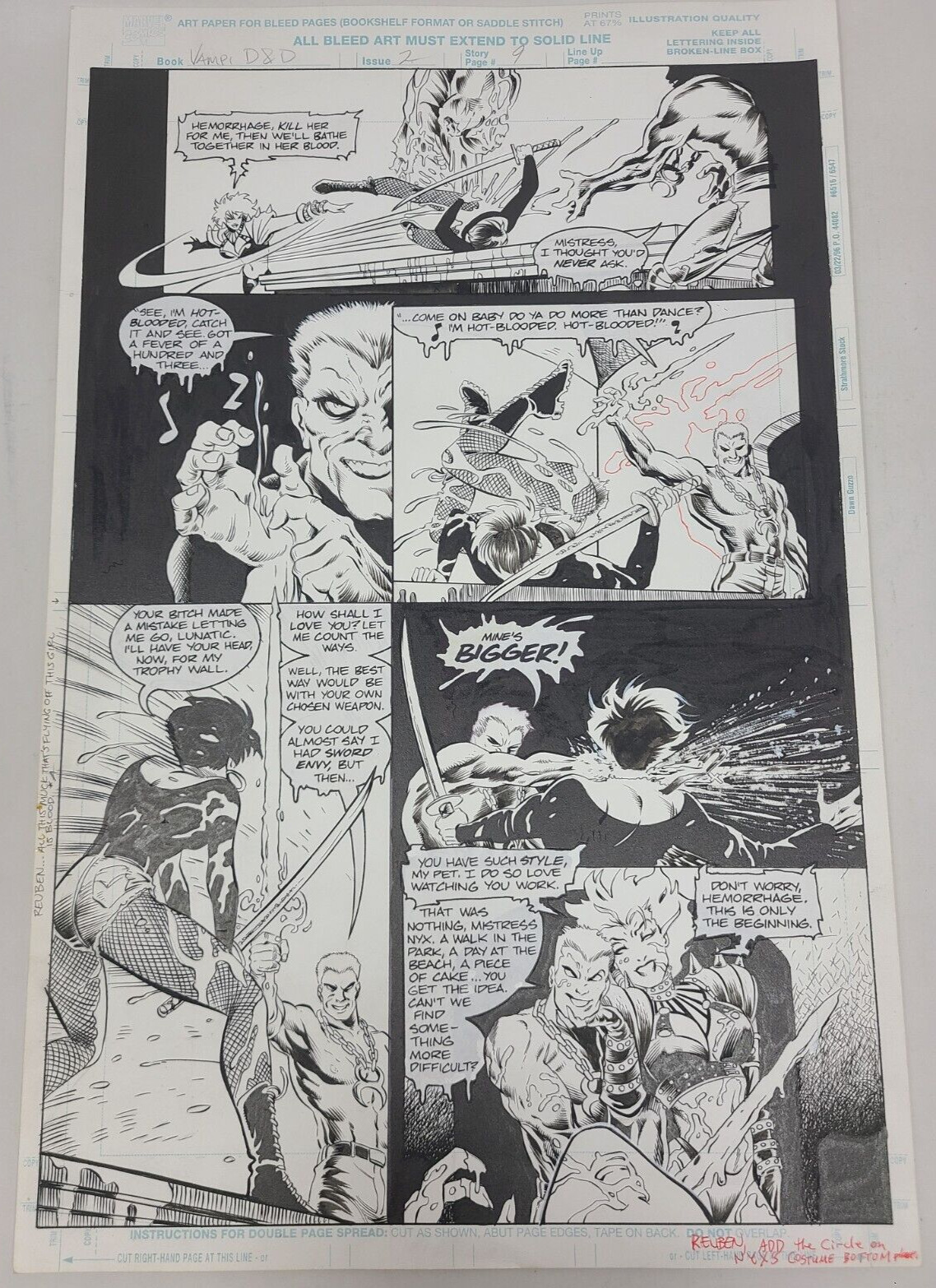1996 Harris Vampirella Death & Destruction #2 Page 9 Conner Original Art 11x17