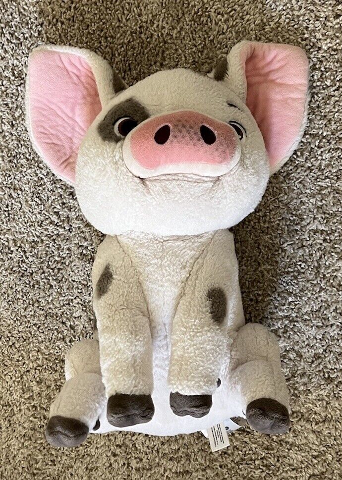 Disney\'s Moana PUA Plush Pig 13” Stuffed Animal White/gray/pink
