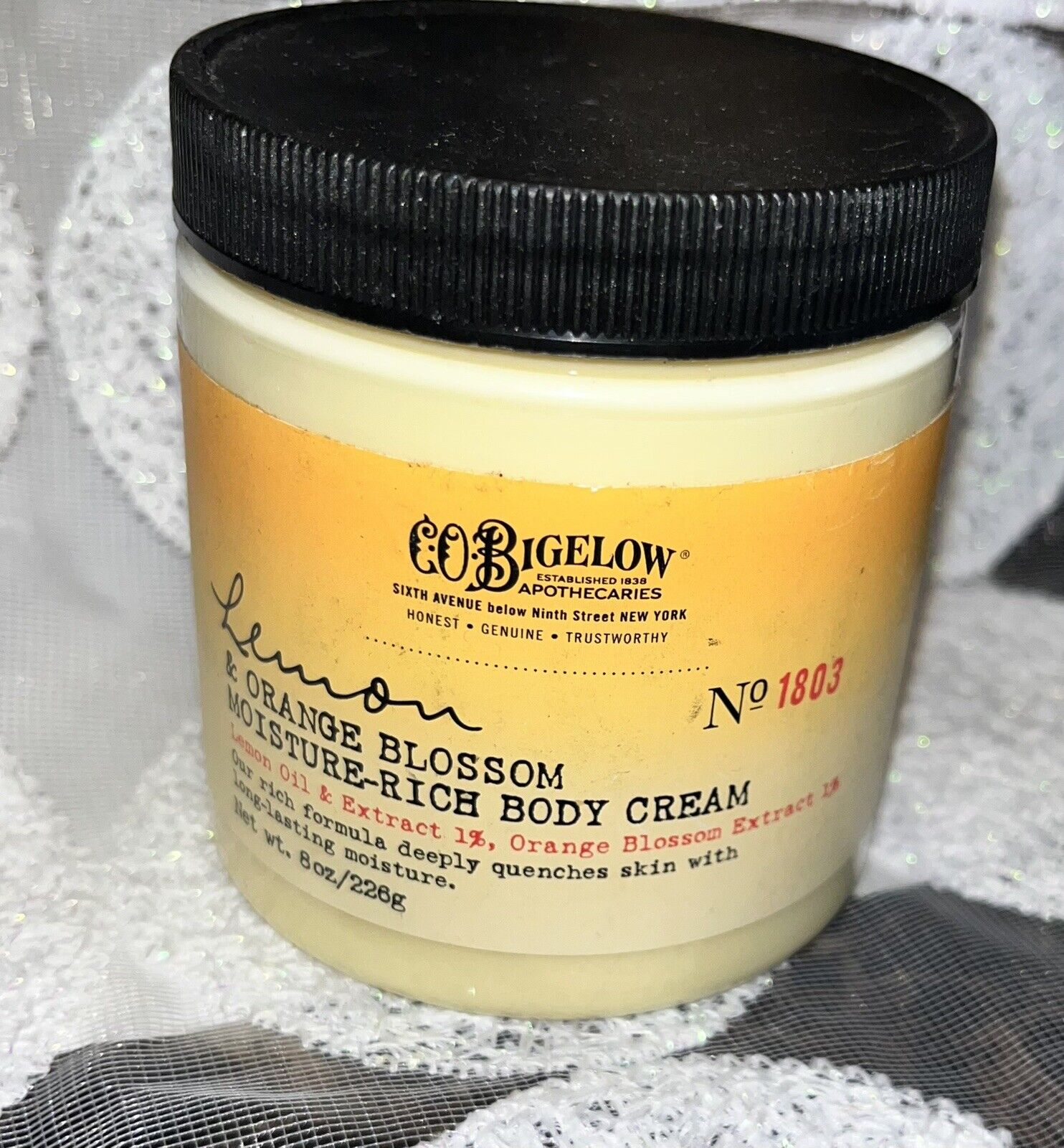 C.O. Bigelow No.005 Lemon Body Cream 8oz Jar Lemon Oil Extract Bath & Body Works