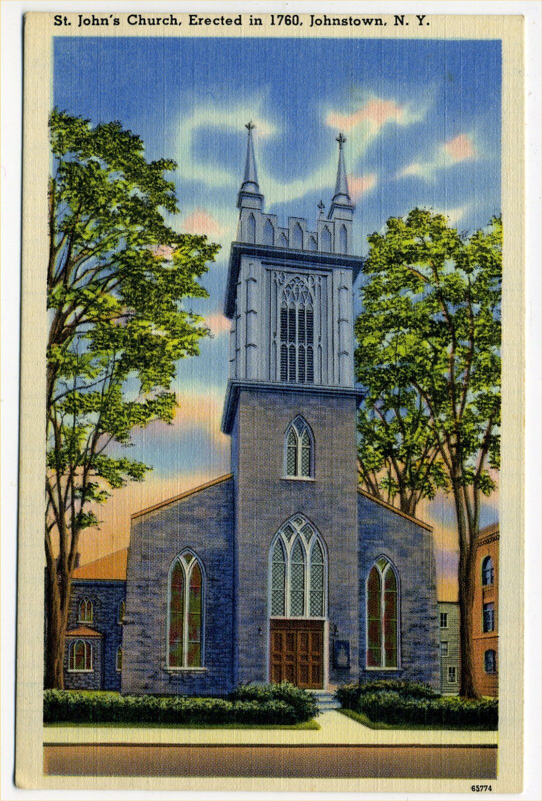 Postcard St. Johns Episcopal Church, Johnstown, NY..A-05