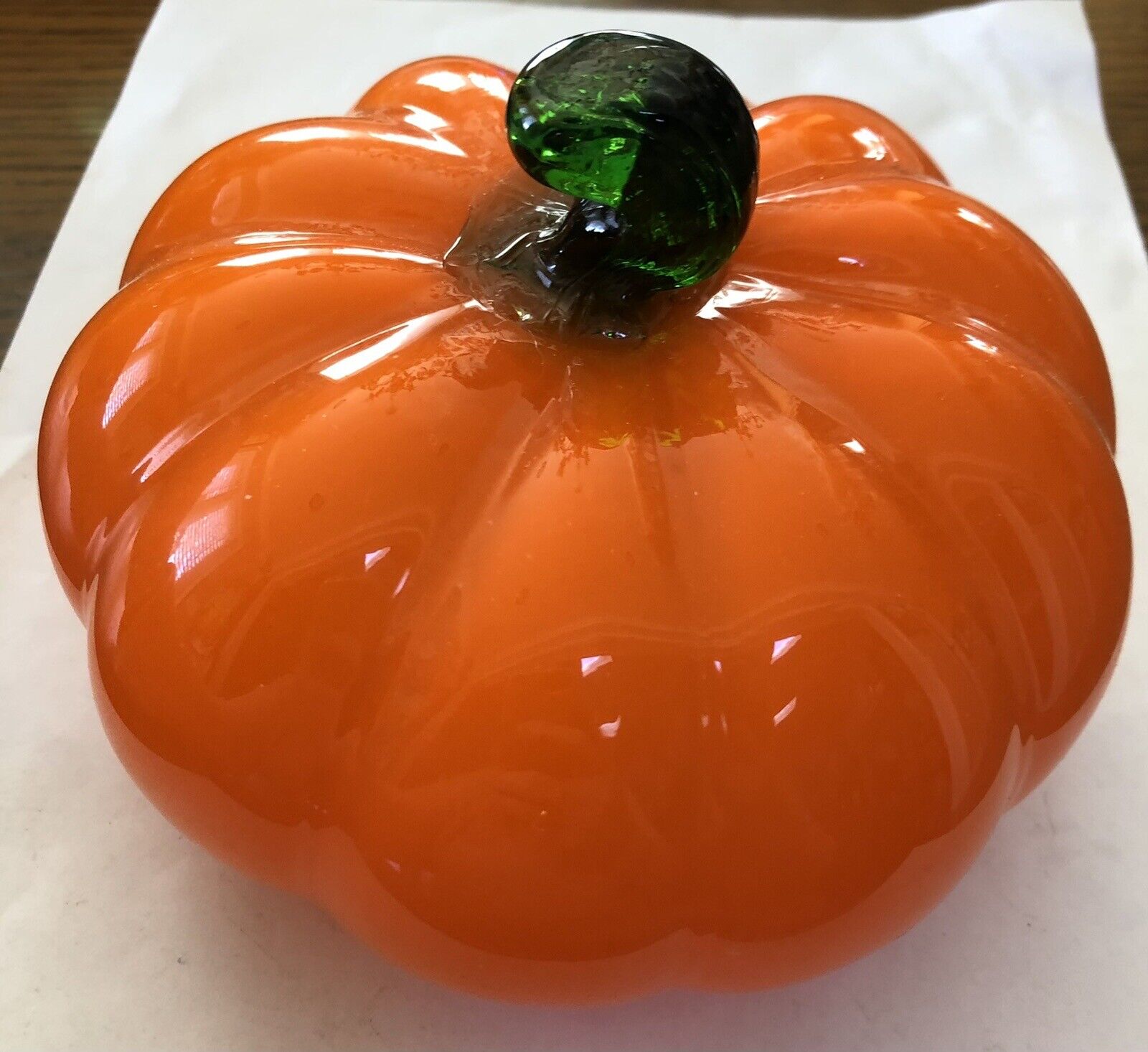 Vintage Fall Halloween Glass  Pumpkin Large￼