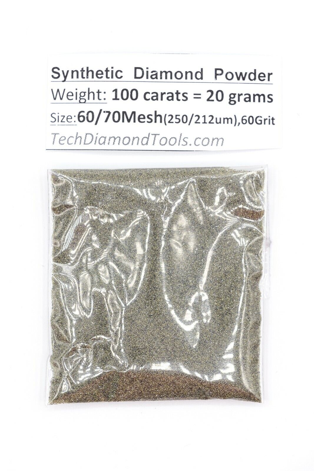Diamond Powder 60/70 Mesh (250 / 212) 60 Grit, Weight = 100 Carat = 20 Gram