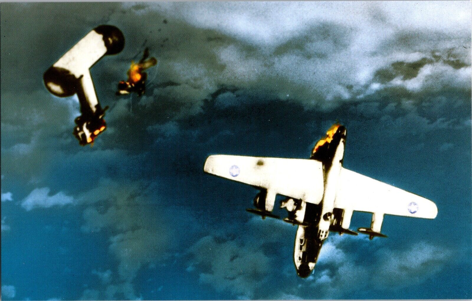 Postcard Air Losses Bombing Raid Hamburg Germany WWII US Bomber American Bomber