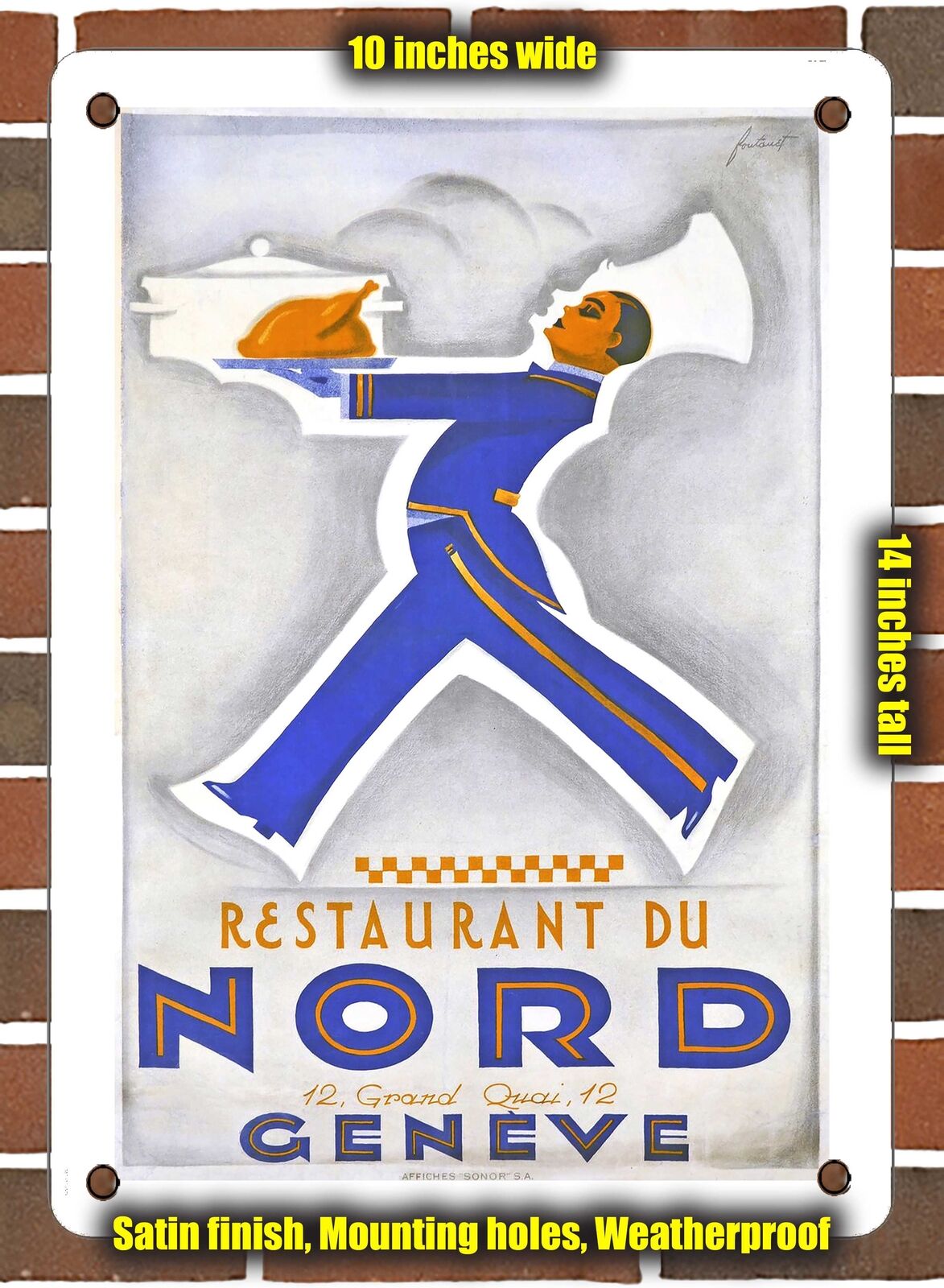 METAL SIGN - 1927 Restaurant of the North Geneva - 10x14 Inches