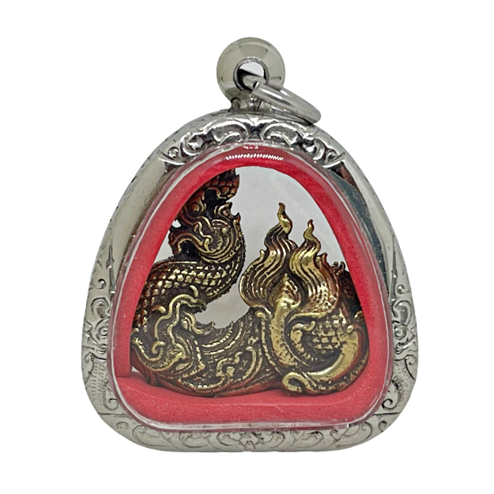 Dragon Naga Serpent Water Deity Hindu Amulet Pendant Stainless Case