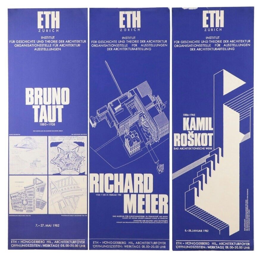 Rare 1982 Zurich Federal Institute of Technology Serigraph Exhibition Posters