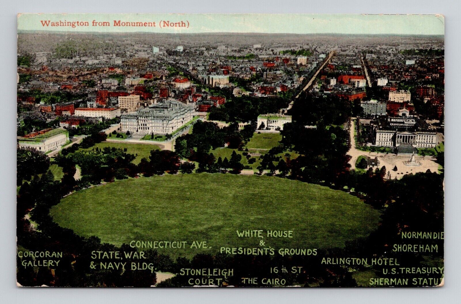 Postcard Washington DC from the Monument, Antique A14