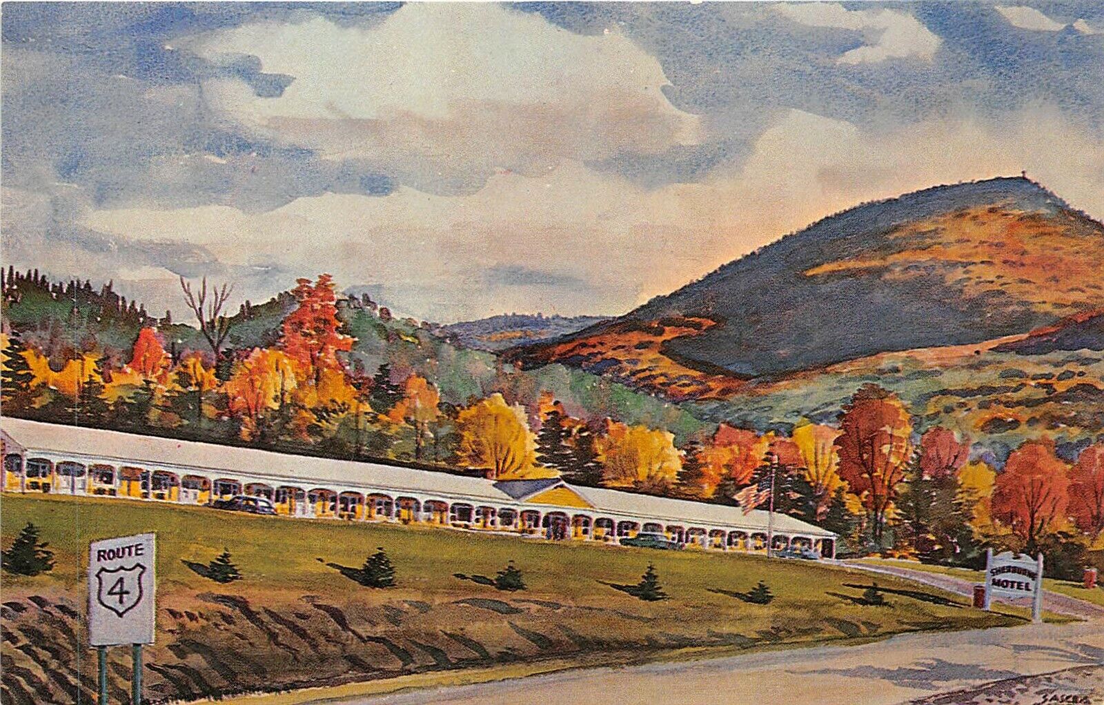 Sherburne Vermont 1960s Postcard Sherburne Motel Artist Rendering