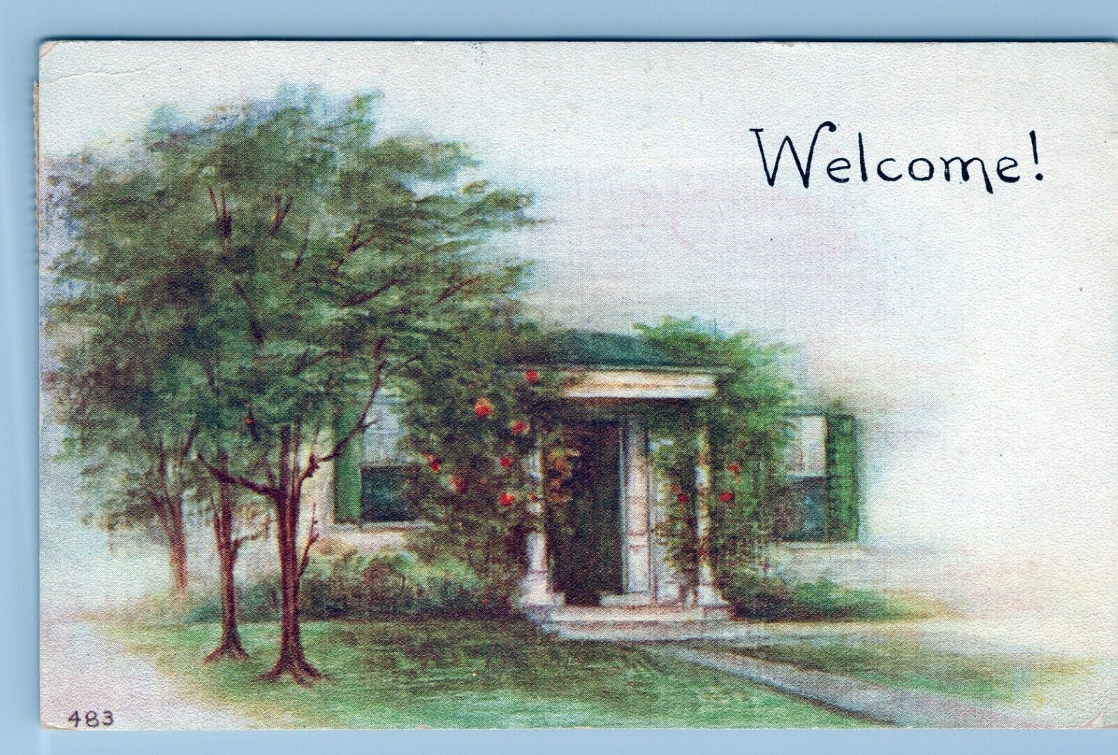 Welcome Home. Posted in 1913 Art Postcard