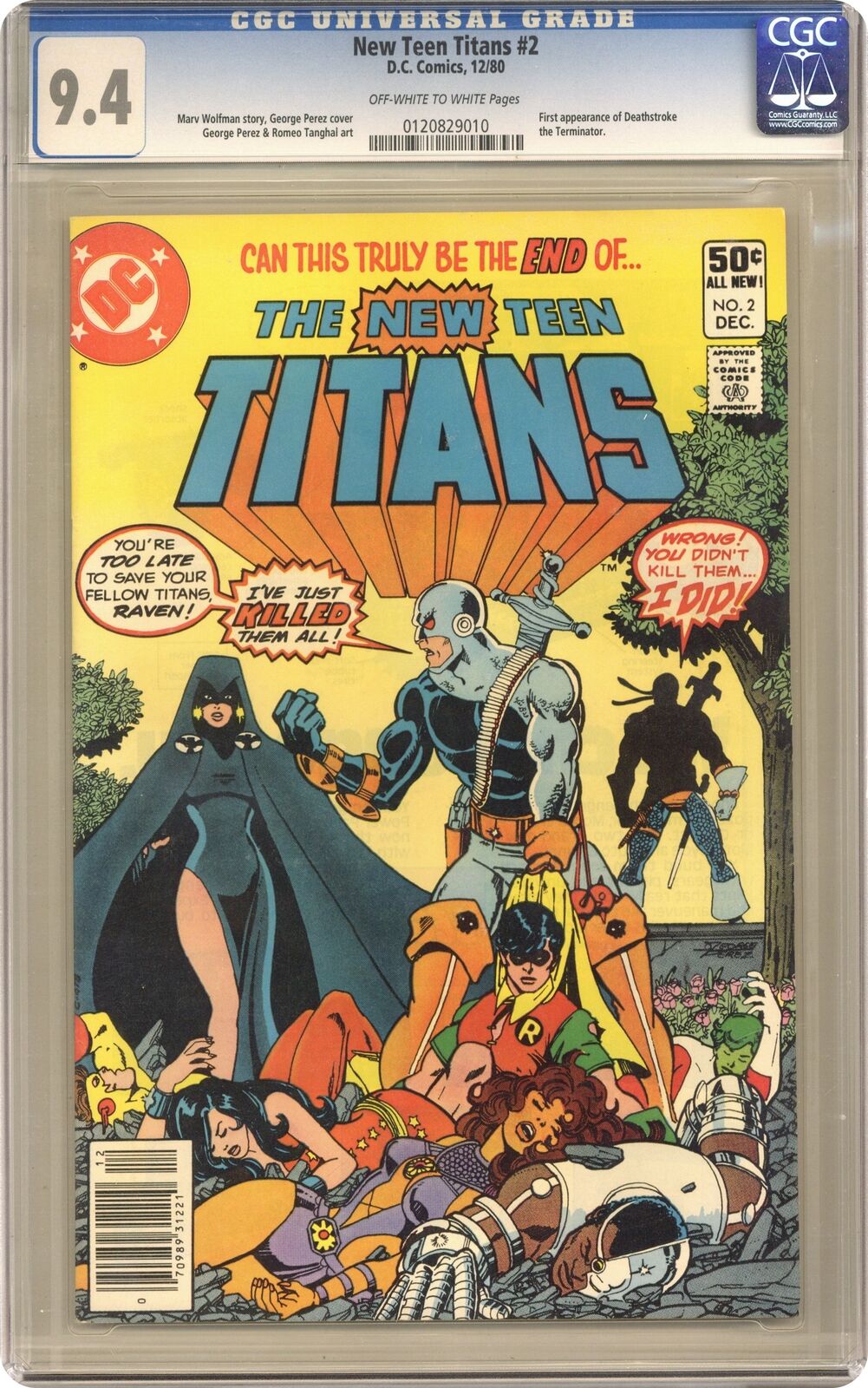 New Teen Titans #2D CGC 9.4 1980 0120829010 1st app. Deathstroke the Terminator