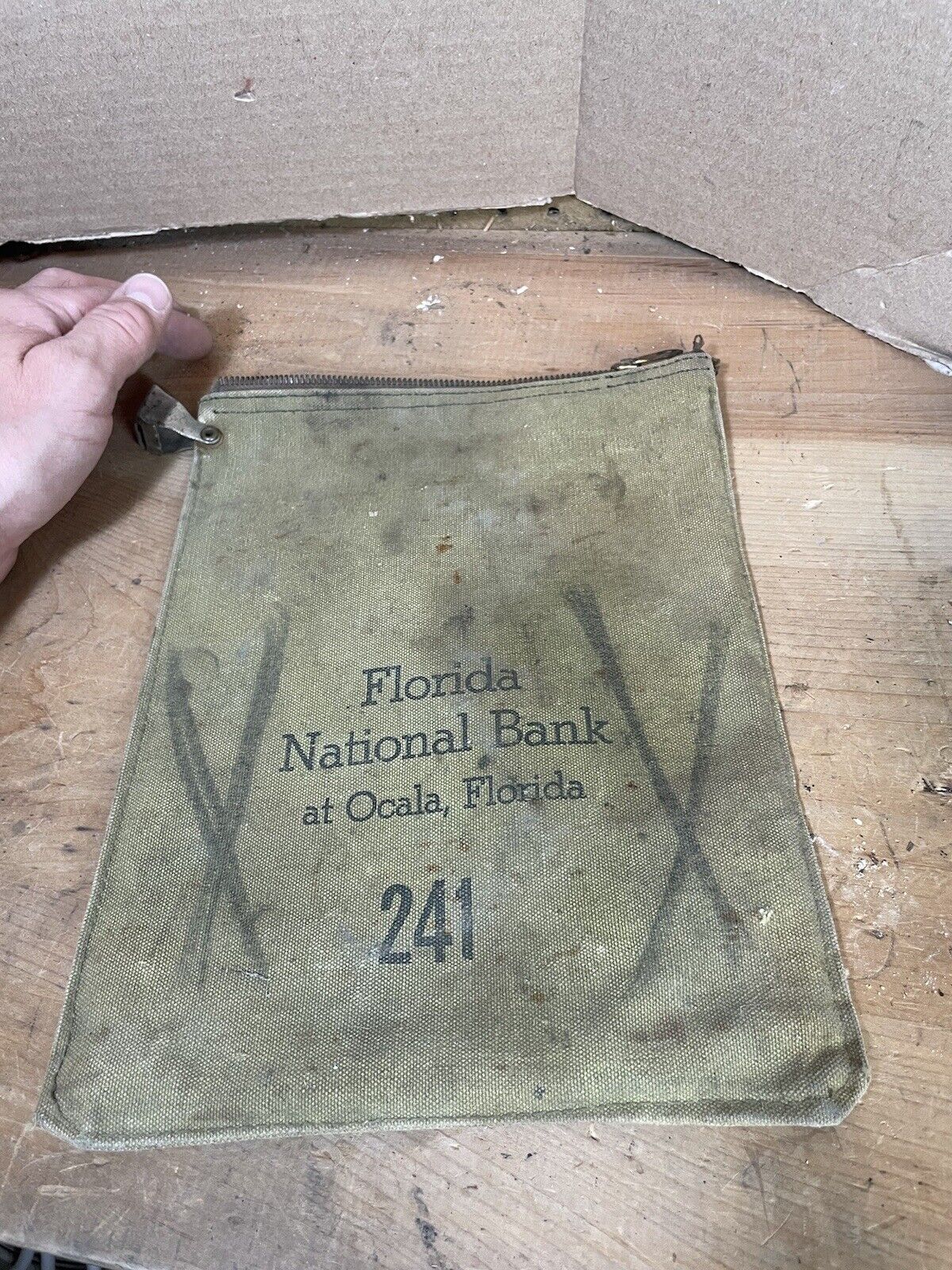Vintage Bank Money Bag Florida National Bank At Ocala Florida Deposit