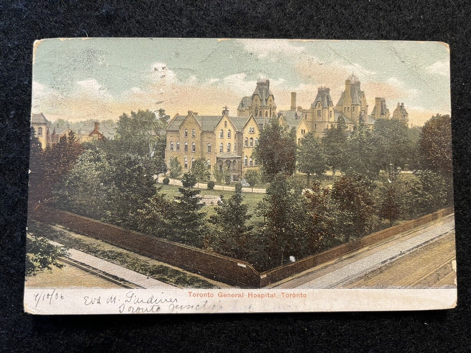 1906 TORONTO GENERAL HOSPITAL POSTCARD CANADA to ST PAUL MINNESOTA w/ Stamp