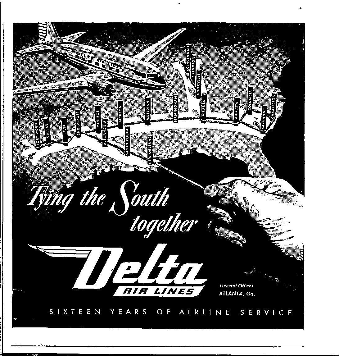 VINTAGE 1944 DELTA AIRLINES PRINT AD