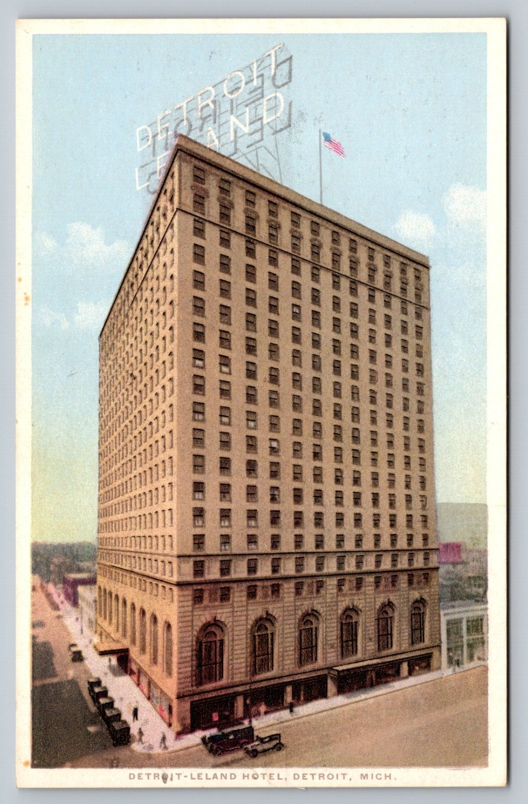 Detroit MI-Michigan, Detroit Leland Hotel, c1933 Vintage Postcard