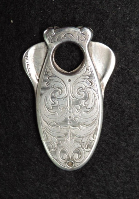antique PINCHER STYLE STERLING SILVER CIGAR CUTTER