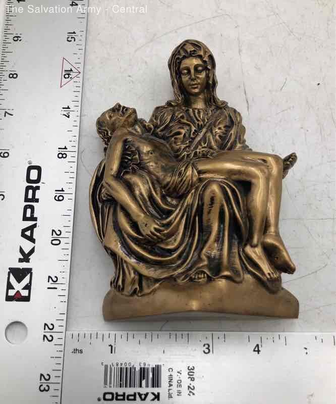 Vintage 1999 Life Symbols Pieta Mary Holding Jesus Hand Painted Statue