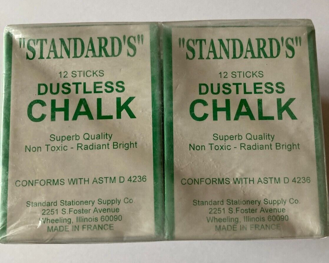 New Vintage Standards Dustless Chalk white 144 sticks 12 Packs