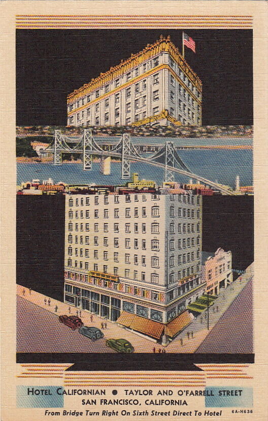 Postcard Hotel Californian San Francisco CA