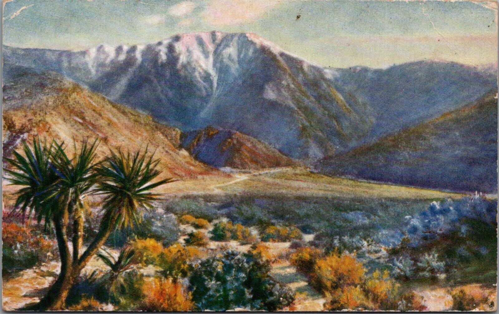 Mt Jacinto From Desert Side From Painting FB Standish California Postcard J164