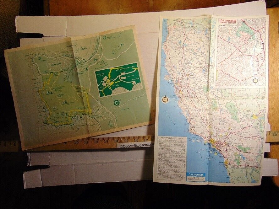 Vintage Del Monte Properties CO Pebble Beach CA & Hertz Los Angeles Maps