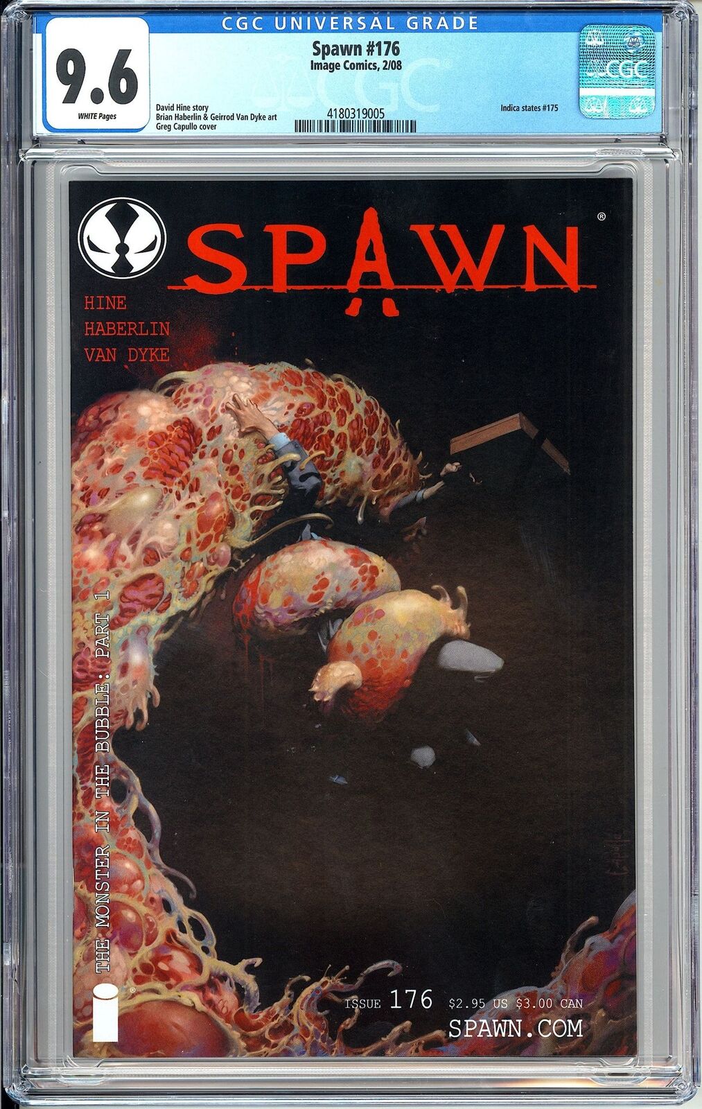 Spawn 176 CGC 9.6 2008 4180319005 Monster in the Bubble P1 Key Scarce