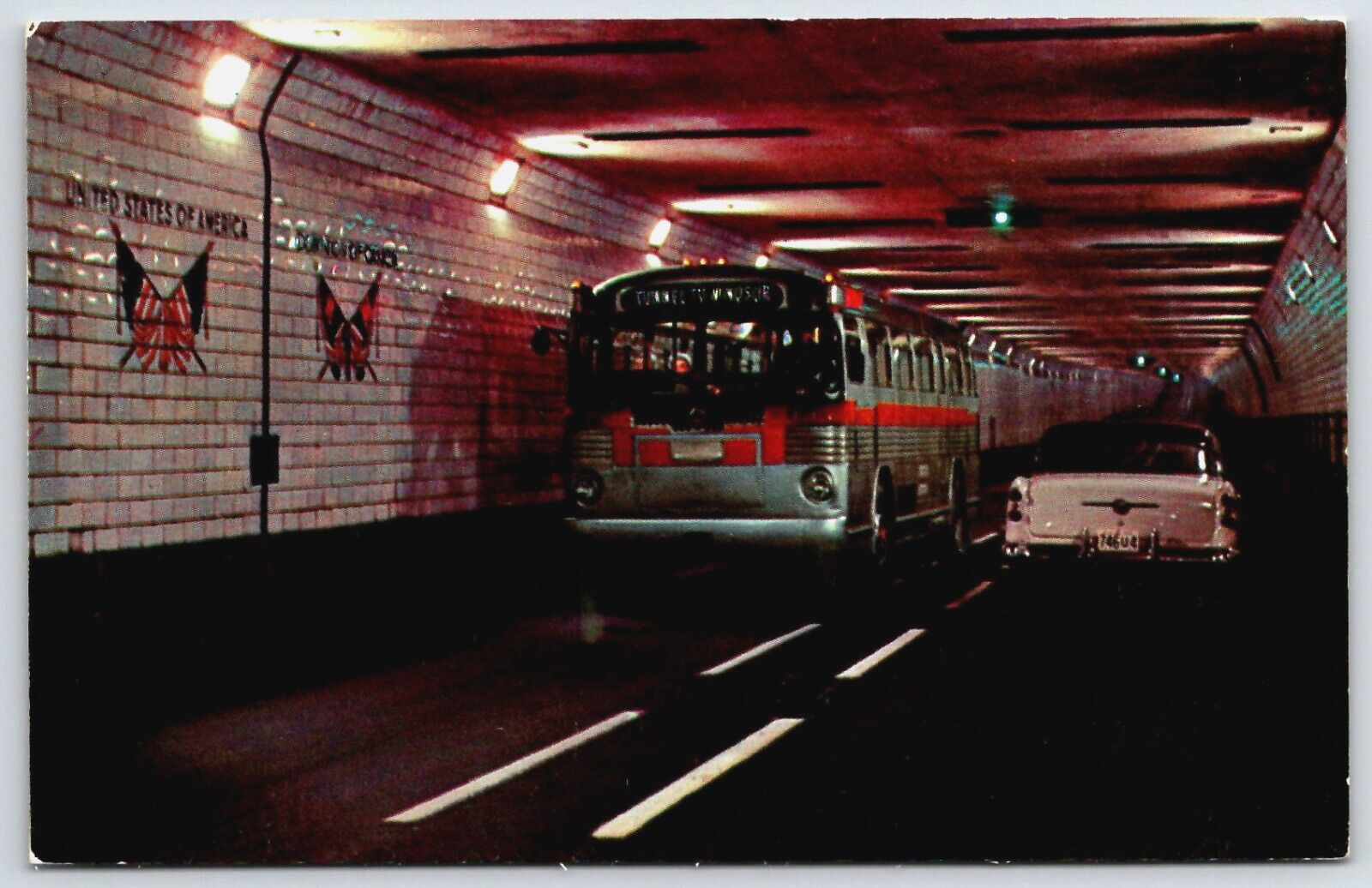 Vintage Postcard - Detroit - Windsor Tunnel - Michigan - MI - Ontario Canada