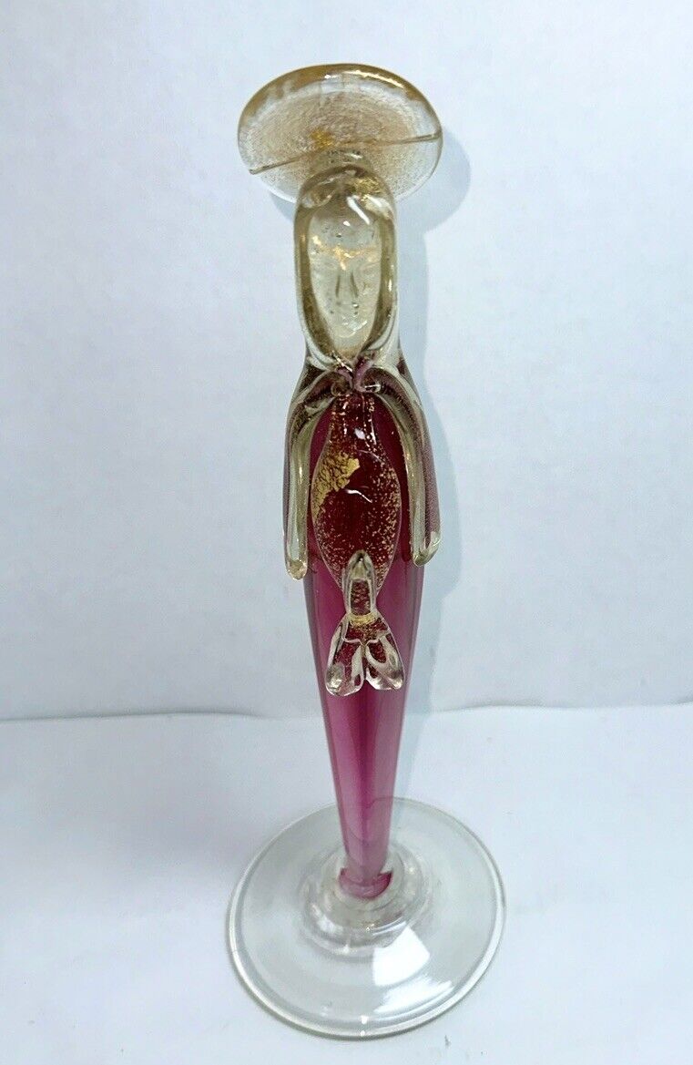 Vintage Genuine Venetian Murano Art Glass Praying Madonna Virgin Mary Crack Halo