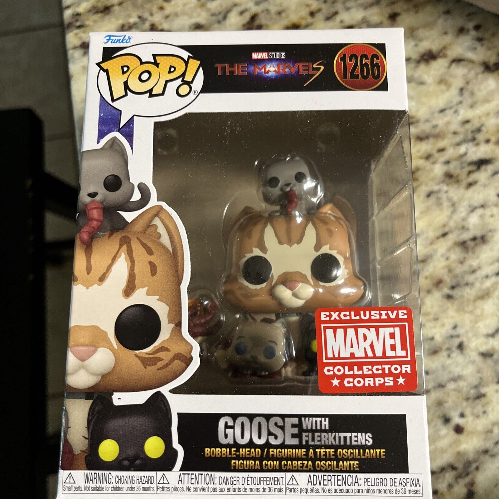 Funko Pop The Marvels Goose with Flerkittens Marvel Collector Corps w/Protector