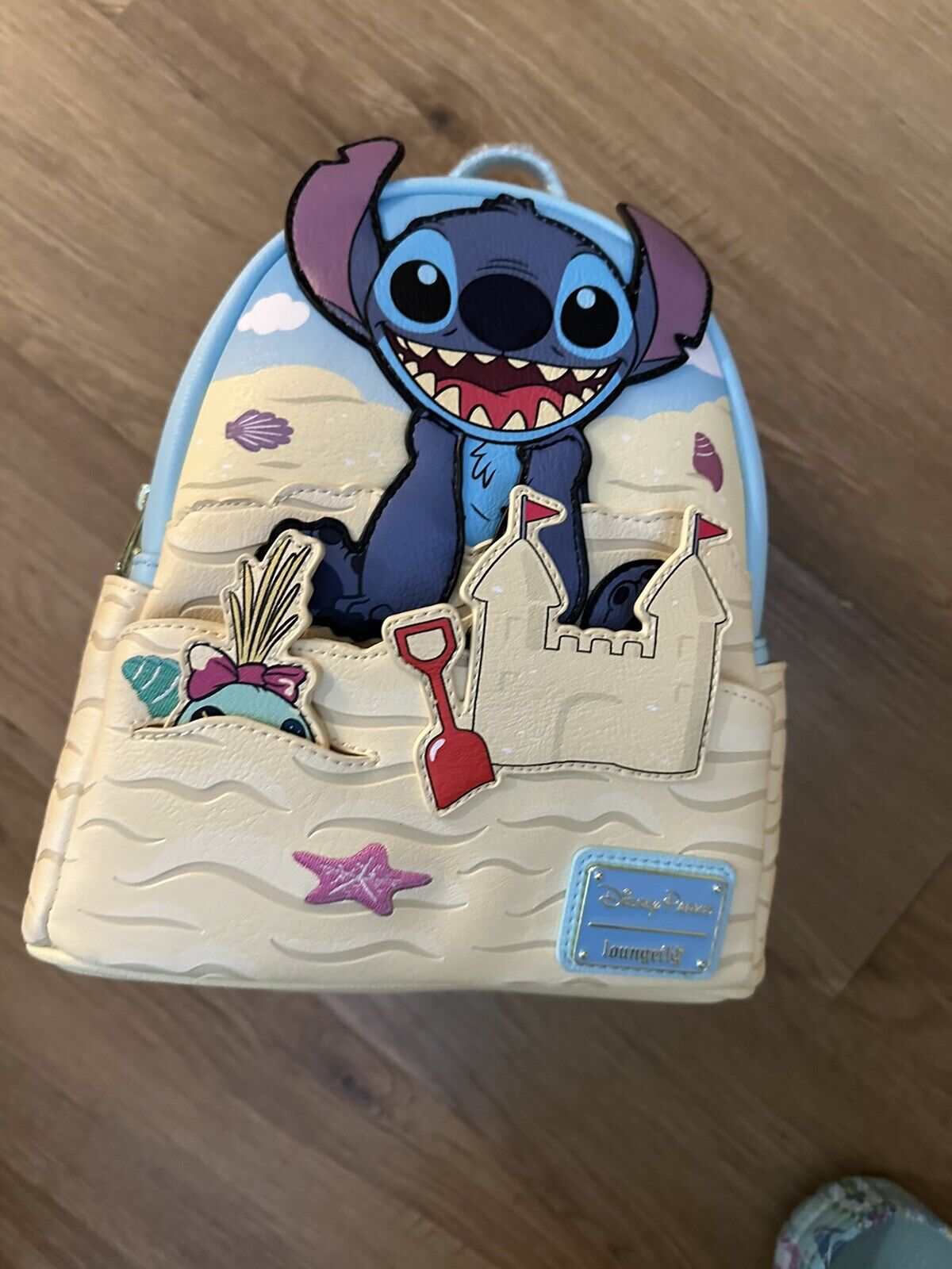 NEW 2024 Disney Parks Loungefly Stitch & Scrump Beach Day Sand Castle Backpack