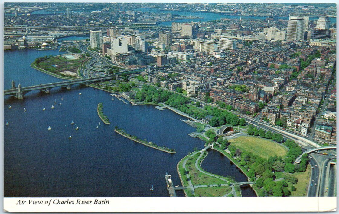 Postcard - Air View of Charles River Basin, Massachusetts, USA