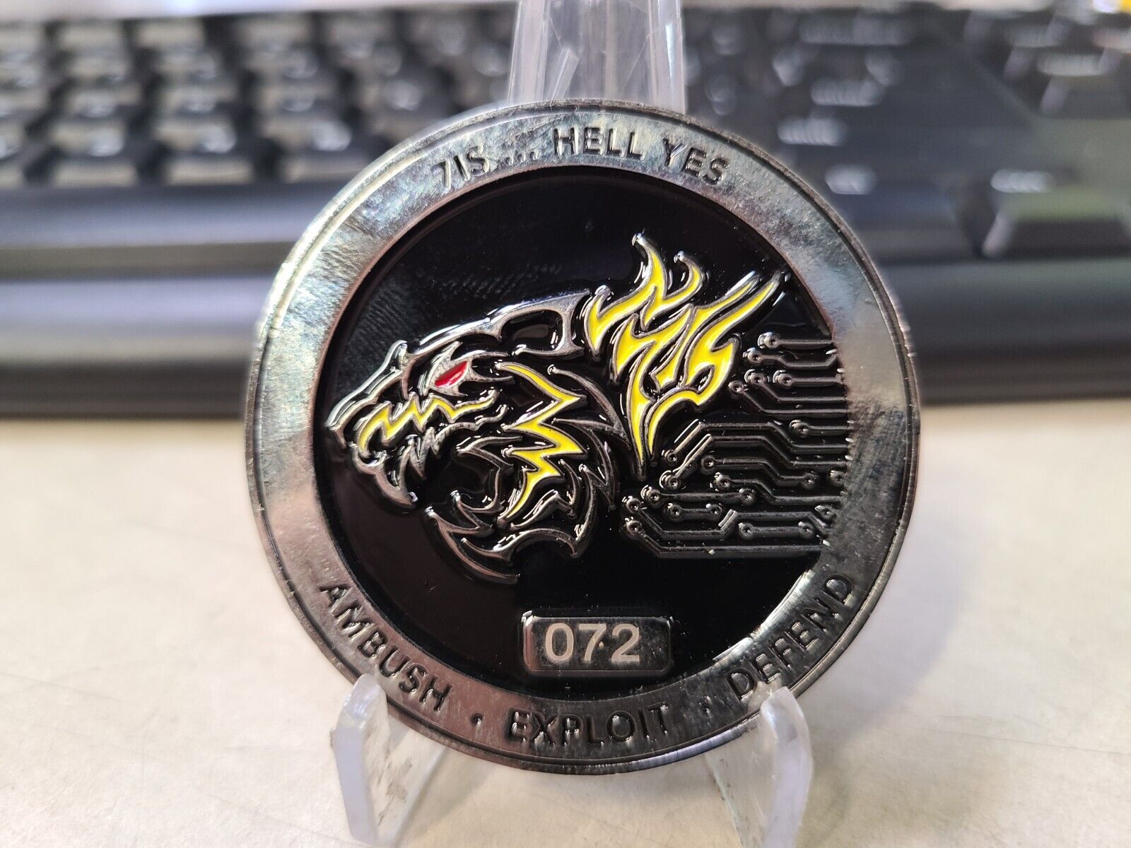 Presented By The Command Team For Excellence 71S Hell Yes Challenge Coin
