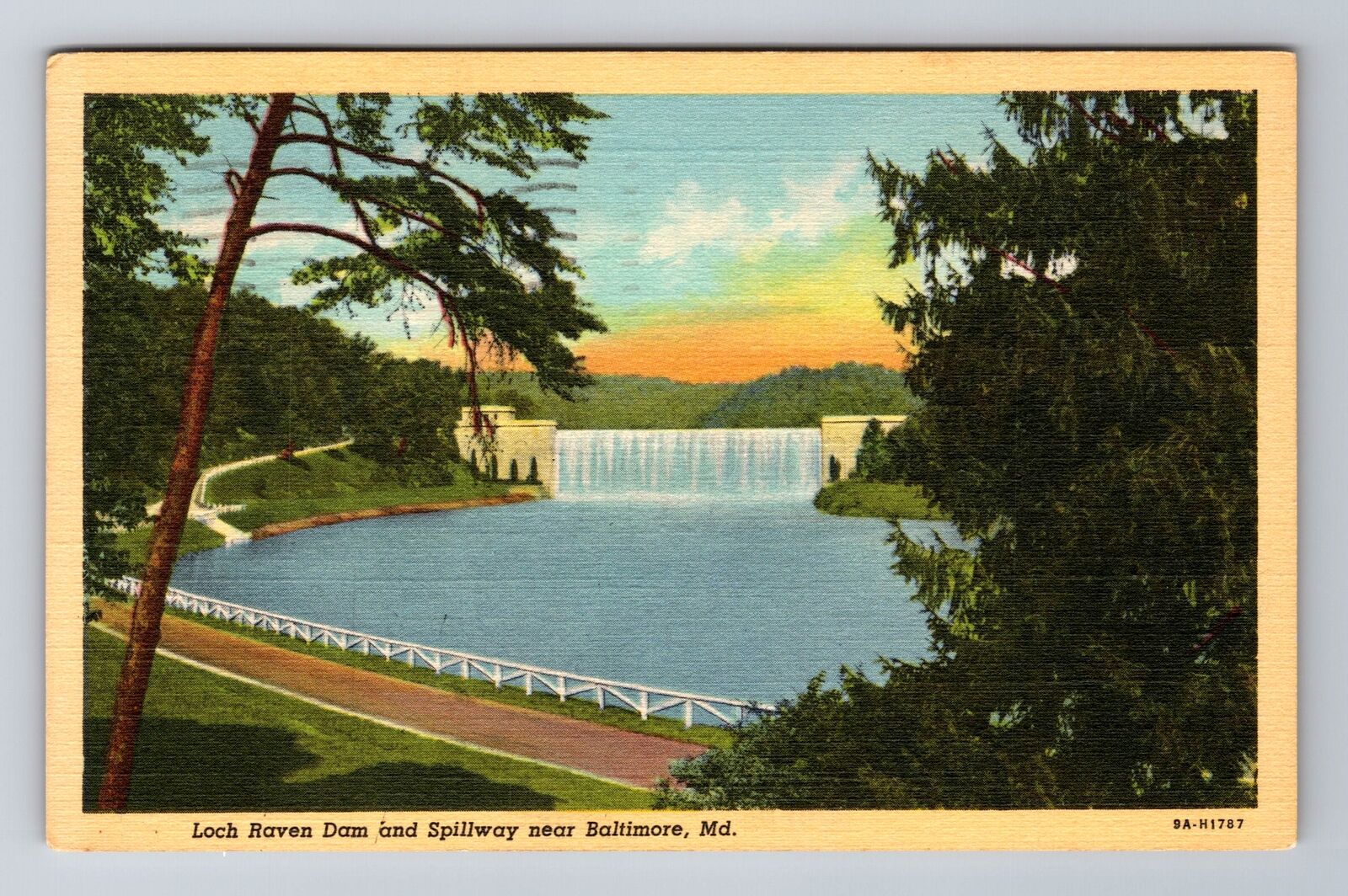 Baltimore MD-Maryland, Loch Raven Dam Spillway, c1949 Vintage Souvenir Postcard