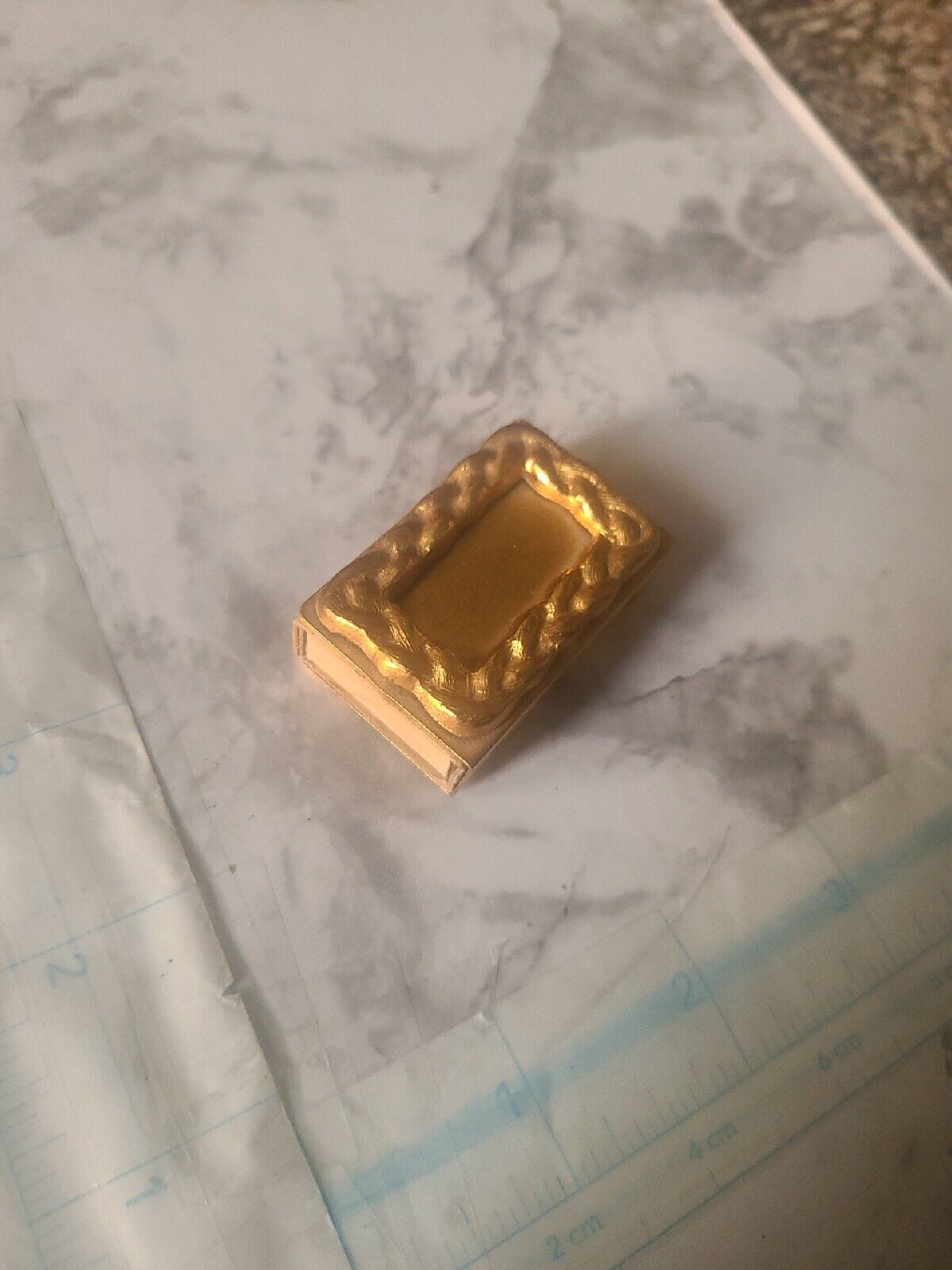 Vintage Brass Gold Matchbook/box Art Nouveau With Matches 